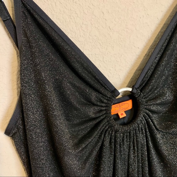 Y2K SCOOP Black and Gold Keyhole Shimmer Gown - Picture 10 of 13